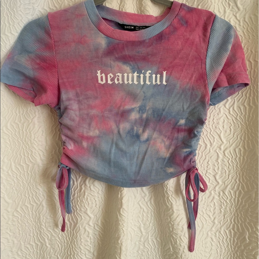 “Beautiful” Y2K Tie Dye Crop Top